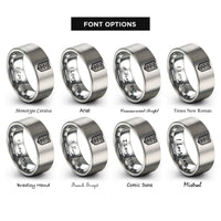 font options for inside engraving on gray tread strip rings