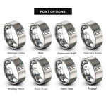 font options for inside engraving on silver treadmill rings