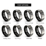font options for inside engraving on black & grey treasure chest rings