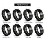 font options for inside engraving on black treasure chest rings