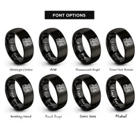font options for inside engraving on black treasure chest rings