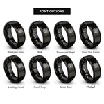 font options for inside engraving on black treasure chest rings