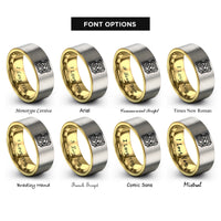 font options for inside engraving on gold & gray treasure chest rings