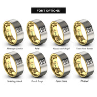 font options for inside engraving on gold & gray treasure chest rings