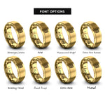 font options for inside engraving on gold treasure chest rings