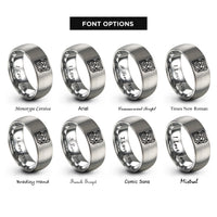 font options for inside engraving on grey treasure chest rings