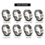 font options for inside engraving on gray treasure chest rings