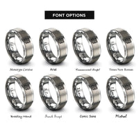 font options for inside engraving on gray treasure chest rings