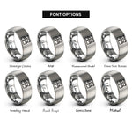 font options for inside engraving on gray treasure chest rings
