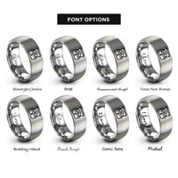 font options for inside engraving on gray treasure chest rings