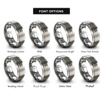 font options for inside engraving on gray treasure chest rings