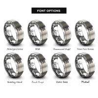 font options for inside engraving on gray treasure chest rings