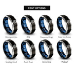 font options for inside engraving on black & blue & silver treasure chest key rings