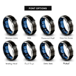 font options for inside engraving on black & blue & silver treasure chest key rings