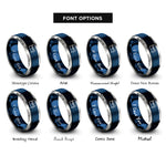 font options for inside engraving on blue & gray treasure chest key rings