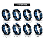 font options for inside engraving on blue & gray treasure chest key rings