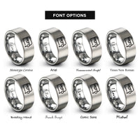 font options for inside engraving on silver treasure chest key rings