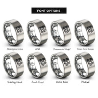 font options for inside engraving on gray treasure chest key rings