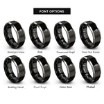 font options for inside engraving on black & gray treasure key skull rings