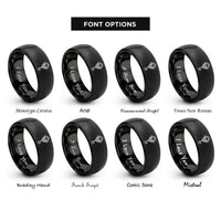 font options for inside engraving on black treasure key skull rings