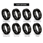 font options for inside engraving on black treasure key skull rings