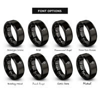 font options for inside engraving on black treasure key skull rings