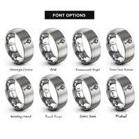 font options for inside engraving on silver treasure key skull rings