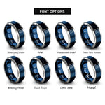 font options for inside engraving on blue & grey treasure map rings
