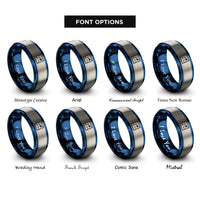 font options for inside engraving on blue & grey treasure map rings