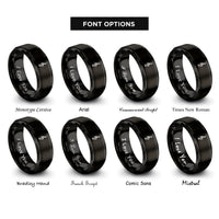 font options for inside engraving on black treble clef rings
