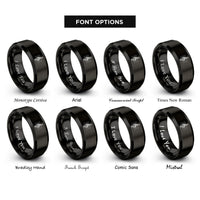 font options for inside engraving on black treble clef rings