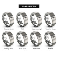 font options for inside engraving on gray treble clef rings