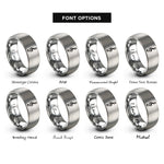 font options for inside engraving on grey treble clef rings