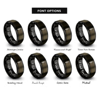font options for inside engraving on gunmetal & black treble clef rings