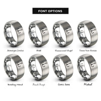 font options for inside engraving on grey treble hook rings