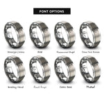 font options for inside engraving on grey treble hook rings