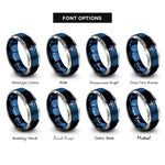 font options for inside engraving on blue & silver tree rings