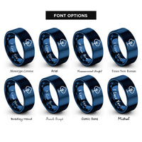 font options for inside engraving on blue tree rings