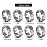 font options for inside engraving on grey tree branch rings