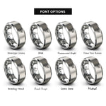 font options for inside engraving on gray tree branch rings