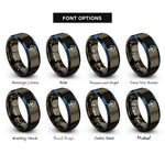font options for inside engraving on gunmetal & blue tree rings