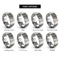 font options for inside engraving on gray tree heart roots rings