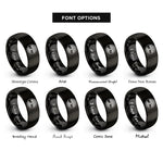 font options for inside engraving on black tree knotwork rings