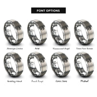 font options for inside engraving on silver tree knotwork rings