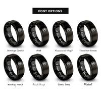 font options for inside engraving on black tree life rings