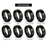 font options for inside engraving on black tree life rings