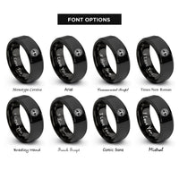 font options for inside engraving on black tree life rings