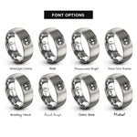 font options for inside engraving on grey tree life rings