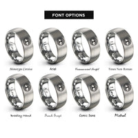 font options for inside engraving on grey tree life rings