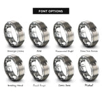 font options for inside engraving on silver tree life rings